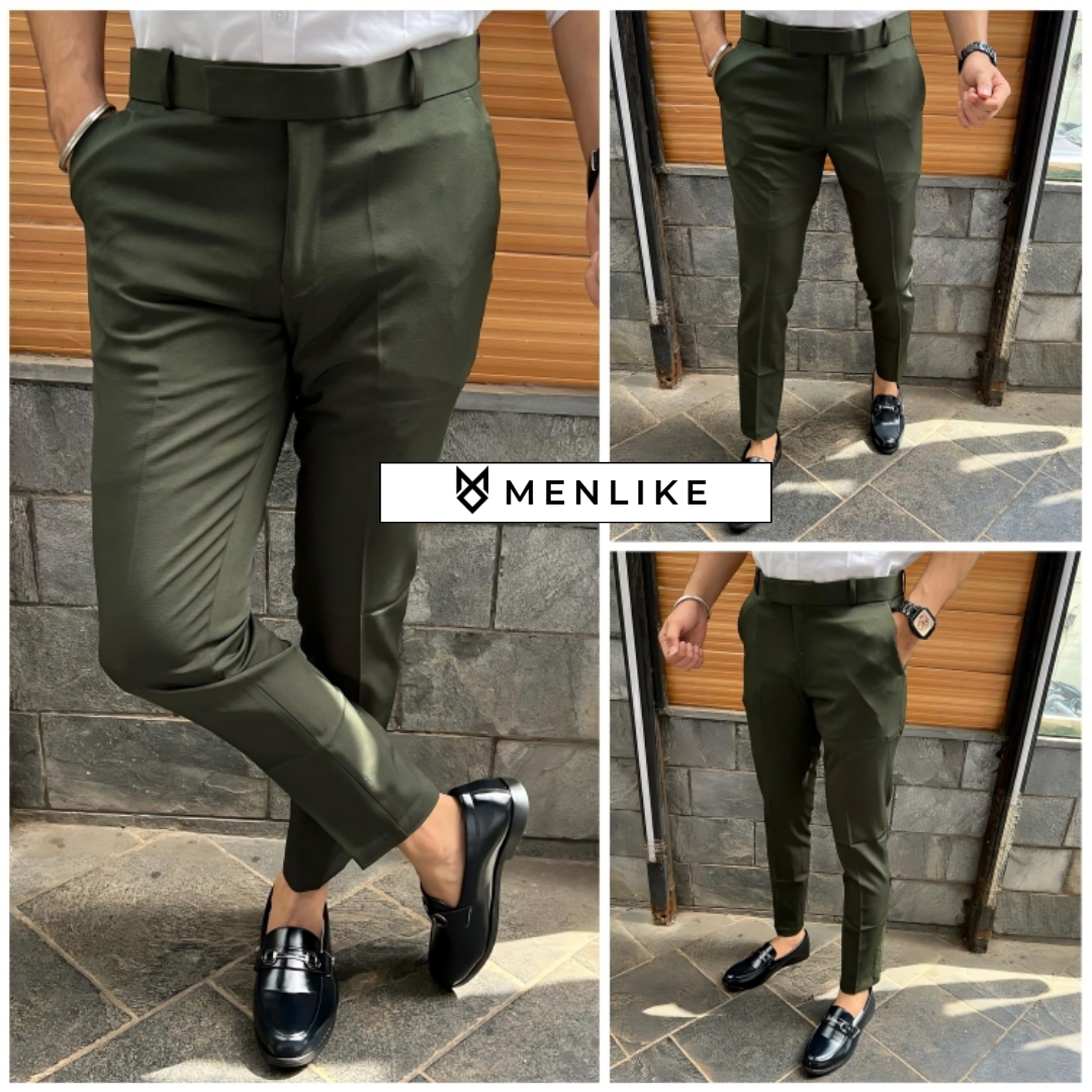 Men Office Pants| Green Dress Pant | Emerald Dress Pants | SAINLY
